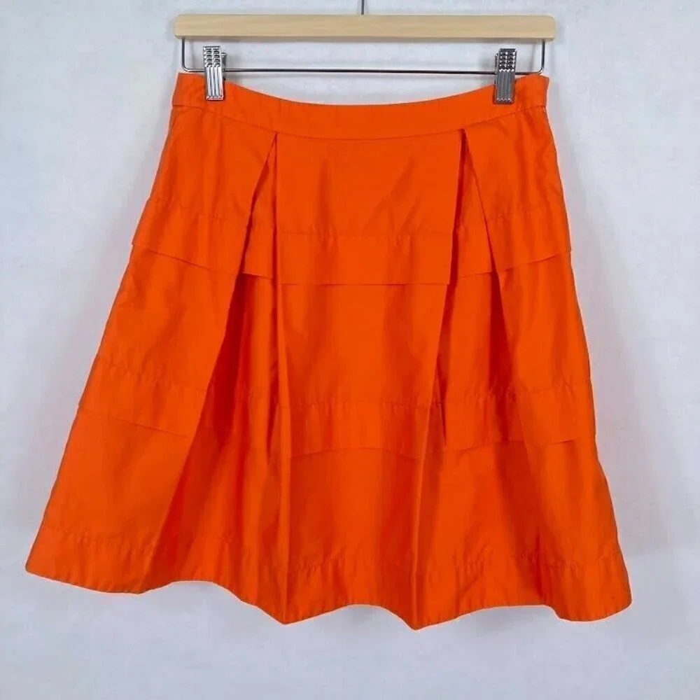 J. Crew Pleated Mini Cotton Skirt Lightweight Summer Preppy Whimsy Fun Sateen 0